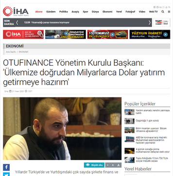 “Ülkemize doğrudan milyarlarca dolar yatırım getirmeye hazırım”